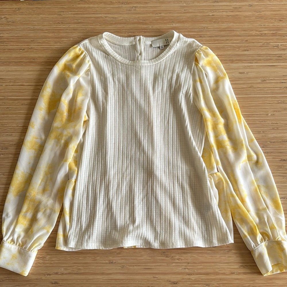 Anthropologie Yellow Tie Dye Blouse